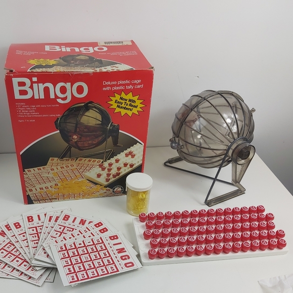 Vintage Pressman Bingo Game Plastic Cage - Picture 11 of 12